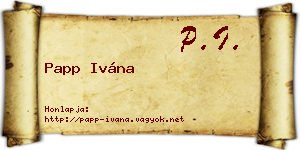 Papp Ivána névjegykártya